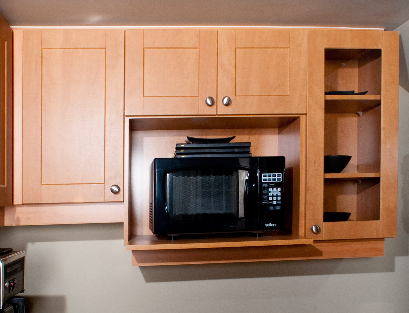 kitchen microwave shelf design